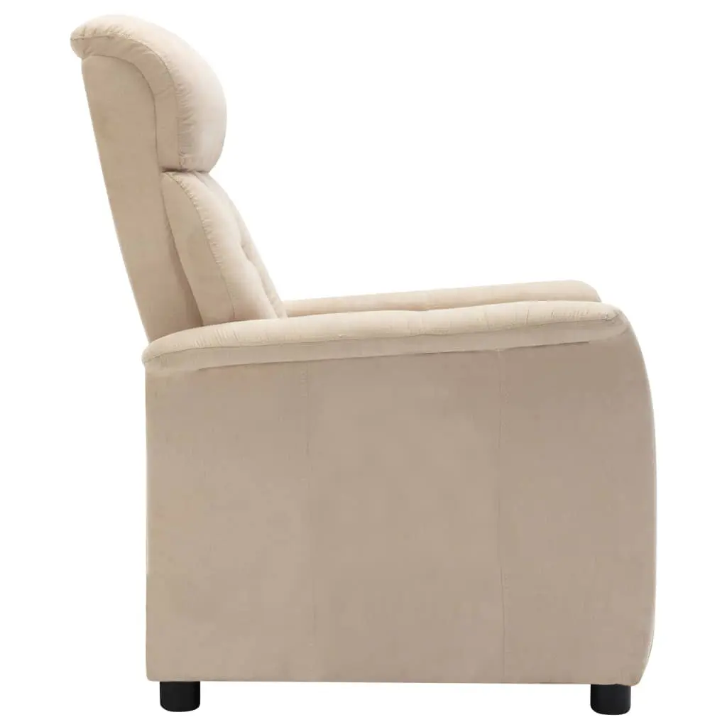 vidaXL Recliner Cream Faux Suede Leather