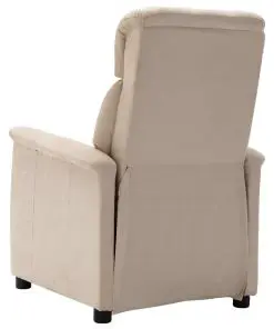 vidaXL Recliner Cream Faux Suede Leather