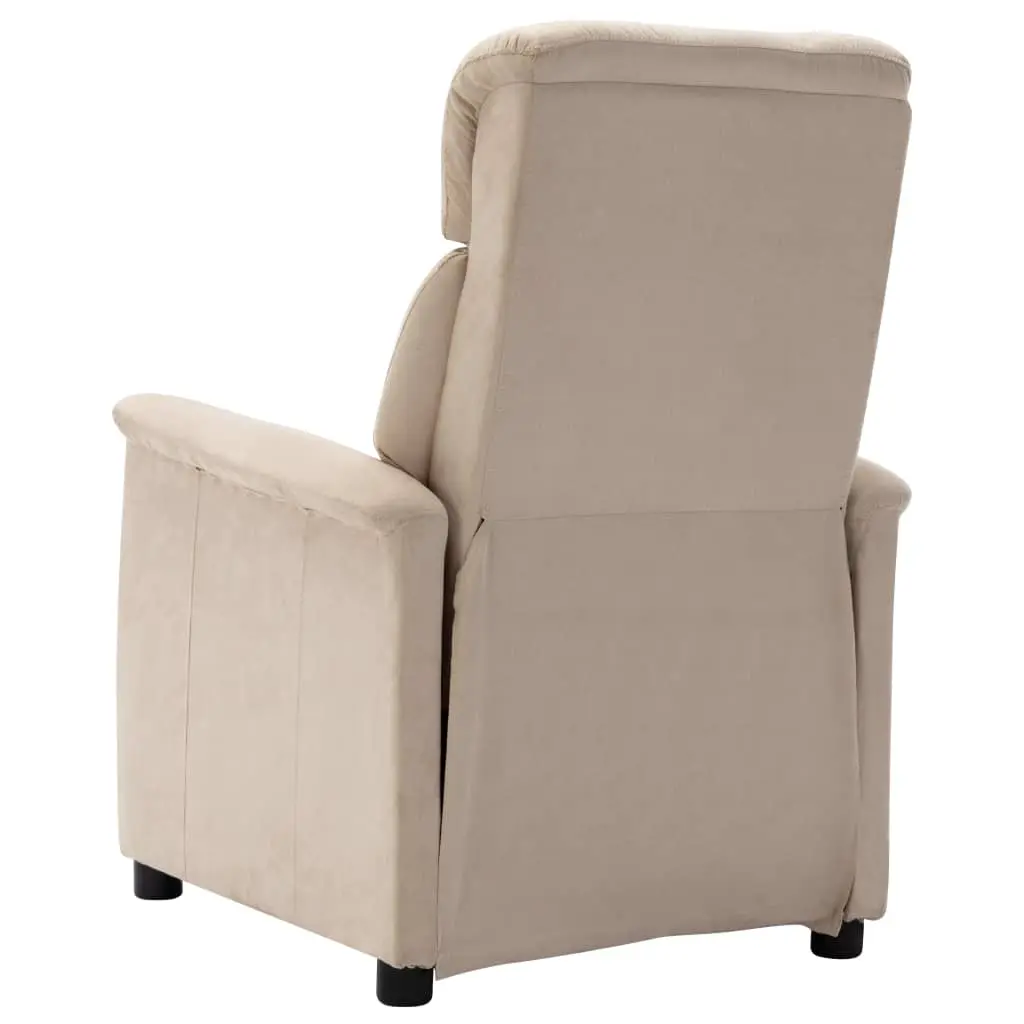 vidaXL Recliner Cream Faux Suede Leather