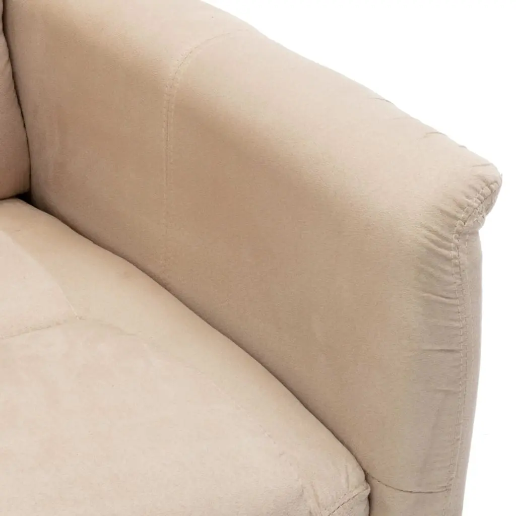 vidaXL Recliner Cream Faux Suede Leather