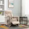 vidaXL Recliner Cream Faux Suede Leather