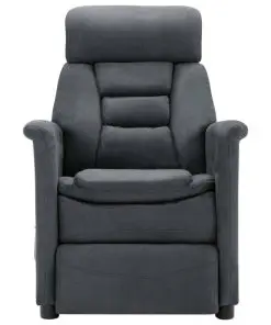 vidaXL Massage Recliner Light Grey Faux Suede Leather