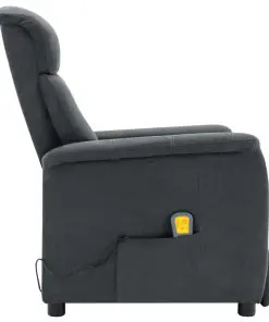 vidaXL Massage Recliner Light Grey Faux Suede Leather