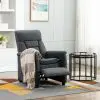 vidaXL Massage Recliner Light Grey Faux Suede Leather