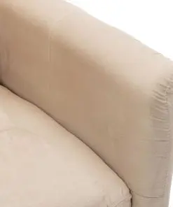 vidaXL Massage Recliner Cream Faux Suede Leather