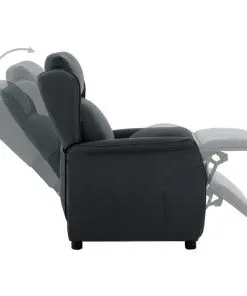 vidaXL Recliner Dark Grey Fabric