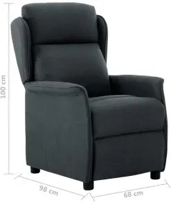 vidaXL Recliner Dark Grey Fabric