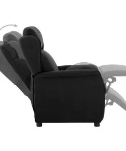 vidaXL Recliner Black Fabric