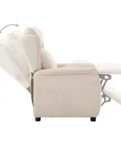 vidaXL Recliner Cream Fabric