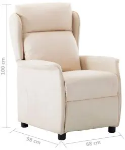 vidaXL Recliner Cream Fabric