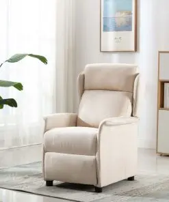 vidaXL Recliner Cream Fabric