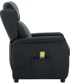 vidaXL Massage Recliner Dark Grey Fabric