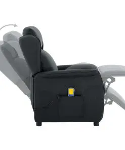 vidaXL Massage Recliner Dark Grey Fabric