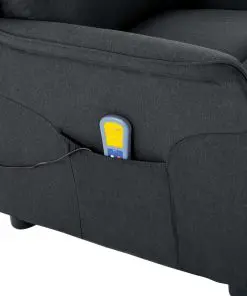 vidaXL Massage Recliner Dark Grey Fabric