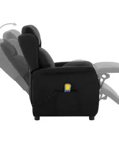 vidaXL Massage Recliner Black Fabric