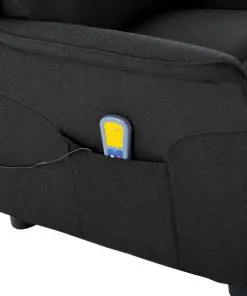 vidaXL Massage Recliner Black Fabric