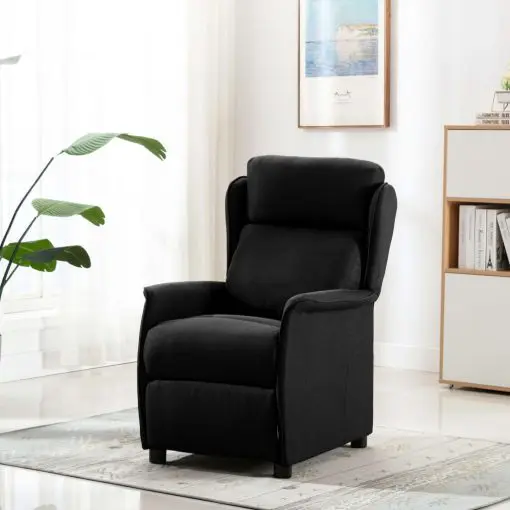 vidaXL Massage Recliner Black Fabric