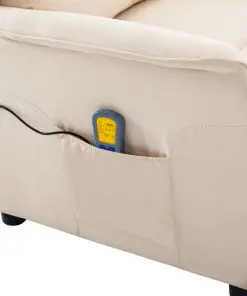 vidaXL Massage Recliner Cream Fabric