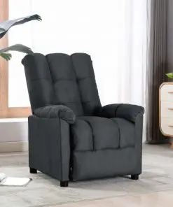 vidaXL Recliner Dark Grey Fabric