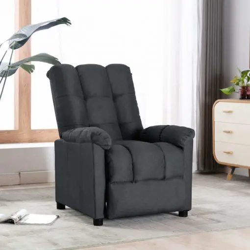 vidaXL Recliner Dark Grey Fabric