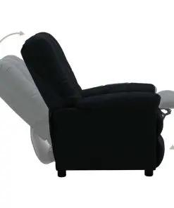 vidaXL Recliner Black Fabric