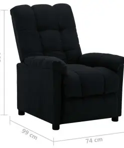 vidaXL Recliner Black Fabric