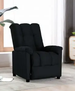 vidaXL Recliner Black Fabric
