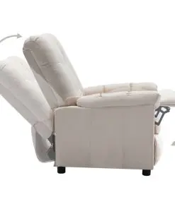 vidaXL Recliner Cream Fabric