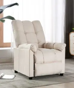 vidaXL Recliner Cream Fabric vidaXL Recliner Cream Fabric