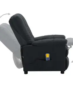 vidaXL Massage Recliner Dark Grey Fabric