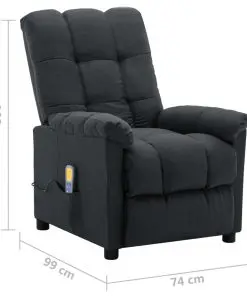 vidaXL Massage Recliner Dark Grey Fabric