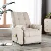 vidaXL Massage Recliner Cream Fabric