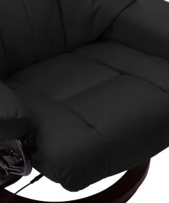vidaXL Massage Reclining Chair Black Faux Leather and Bentwood