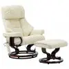 vidaXL Massage Reclining Chair Cream Faux Leather and Bentwood vidaXL Massage Reclining Chair Cream Faux Leather and Bentwood