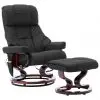 vidaXL Massage Reclining Chair Grey Faux Leather and Bentwood