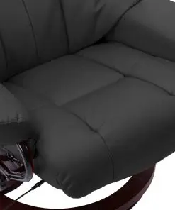 vidaXL Massage Reclining Chair Grey Faux Leather and Bentwood