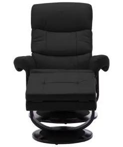 vidaXL Reclining Chair Black Faux Leather and Bentwood