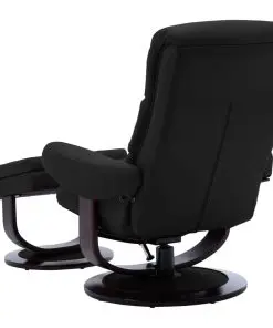 vidaXL Reclining Chair Black Faux Leather and Bentwood