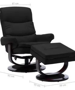 vidaXL Reclining Chair Black Faux Leather and Bentwood