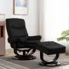 vidaXL Reclining Chair Black Faux Leather and Bentwood