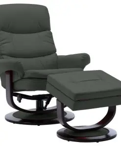 vidaXL Reclining Chair Anthracite Faux Leather and Bentwood