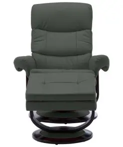 vidaXL Reclining Chair Anthracite Faux Leather and Bentwood