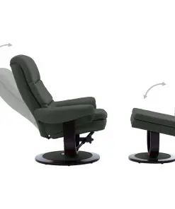 vidaXL Reclining Chair Anthracite Faux Leather and Bentwood