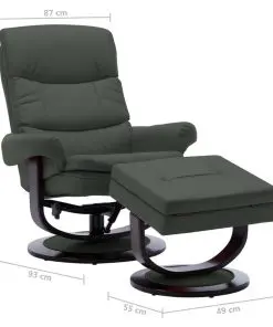 vidaXL Reclining Chair Anthracite Faux Leather and Bentwood