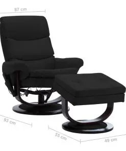 vidaXL Massage Reclining Chair Black Faux Leather and Bentwood