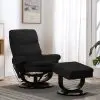vidaXL Massage Reclining Chair Black Faux Leather and Bentwood