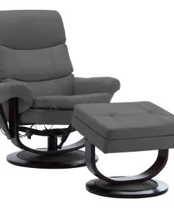 vidaXL Massage Reclining Chair Anthracite Faux Leather and Bentwood