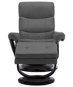 vidaXL Massage Reclining Chair Anthracite Faux Leather and Bentwood