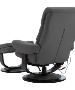 vidaXL Massage Reclining Chair Anthracite Faux Leather and Bentwood