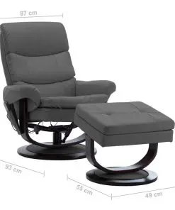 vidaXL Massage Reclining Chair Anthracite Faux Leather and Bentwood